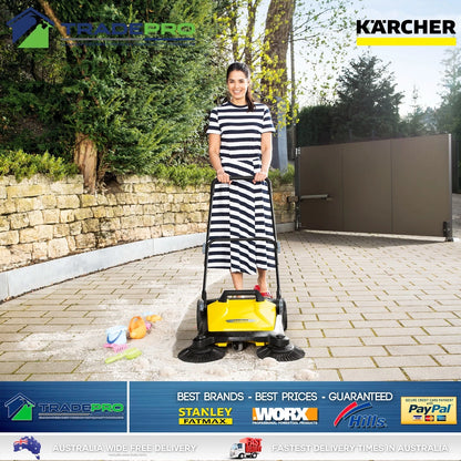 Karcher S4 Sweeper Twin Brush Walk Behind Outdoor Hand Push Floor Cleaner Broom