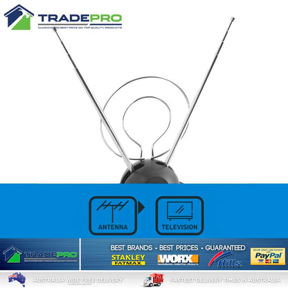 Antenna Indoor TV Rabbit Ears VHF & FM Antsig by Arlec Bunny Ear Reception