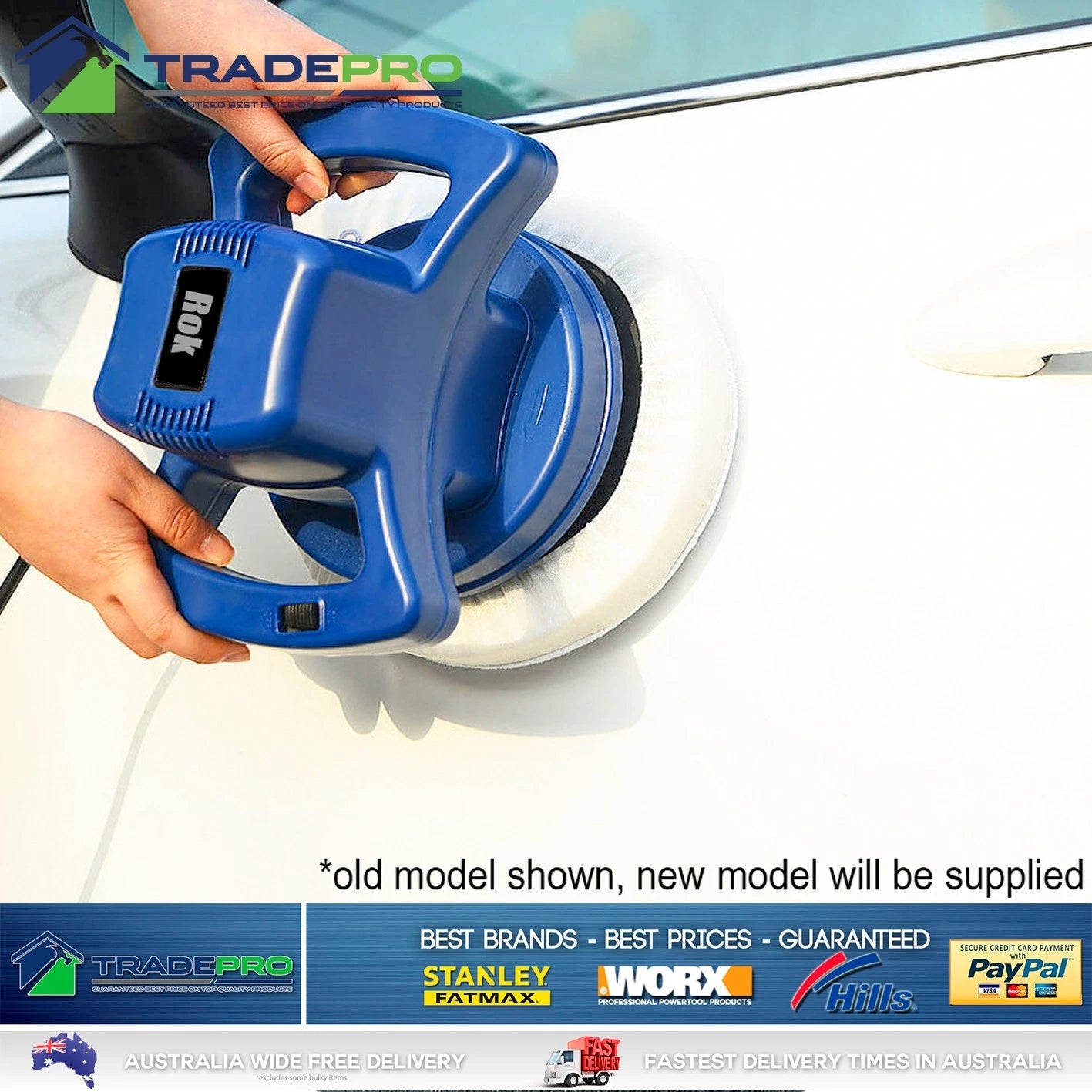 Polisher Buffer Sander Kit 240mm 240V Rok Dual Orbital Car Boat Polish