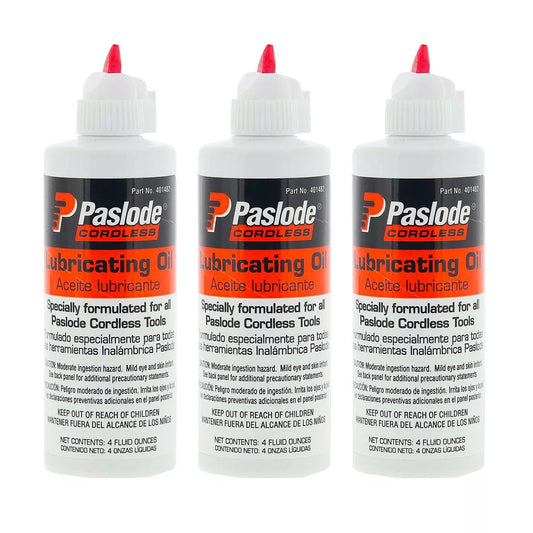 3x Paslode Genuine Oil 118ml 4oz Lubricating Impulse Pneumatic Nailer Nail Guns