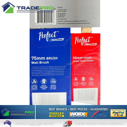 Paint Brush 2pc Set RotaCota® PRO Painting Kit Brushes 50mm 75mm Wall Trim