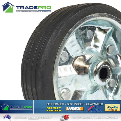 Jockey Wheel 8" 20cm Replacement Rubber Solid Rubber Trailer Caravan Ark Alko