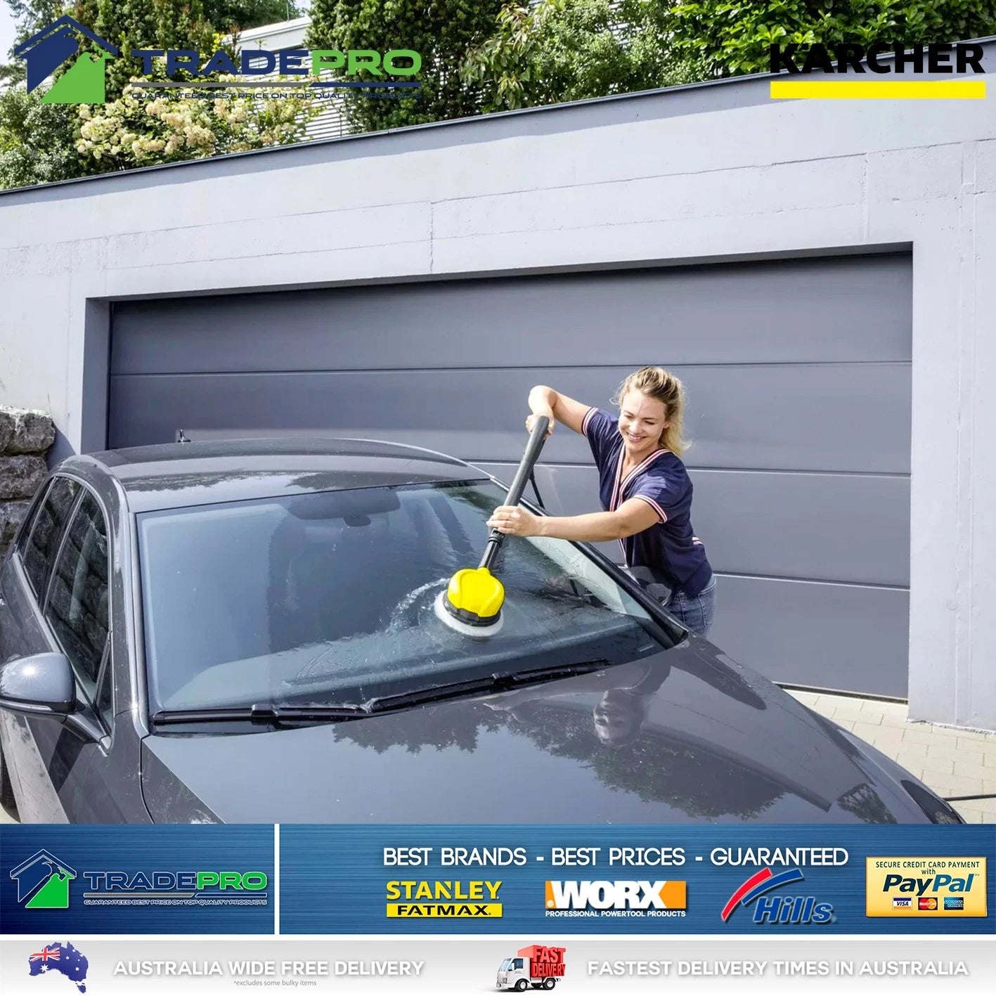 Karcher Pressure Washer Rotating Scrubber Wash Brush WB 120 Water Car Deck