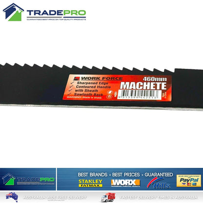 Machete Knife Sawback Machette Hunting 46cm sharpened Edge Blade & Handle Bush