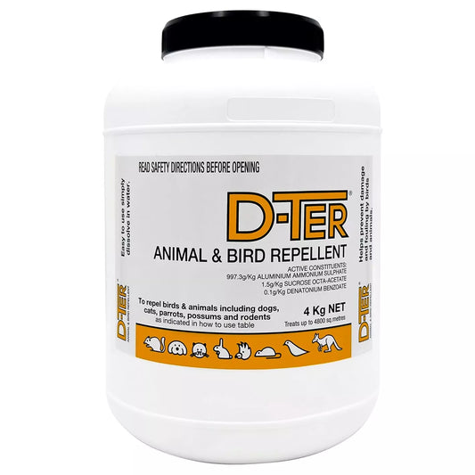 D-Ter Animal Bird Repellent 4kg Possum Deterrent Rabbit Dog Cat Animal Spray