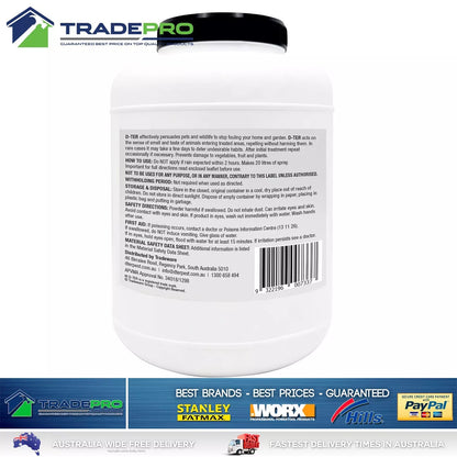 D-Ter Animal Bird Repellent 4kg Possum Deterrent Rabbit Dog Cat Animal Spray