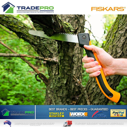 Fiskars Folding Saw 25cm 10" 2 Position SoftGrip Pruning Pull Pruner Razor Teeth