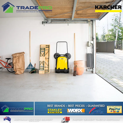 Karcher S4 Sweeper Twin Brush Walk Behind Outdoor Hand Push Floor Cleaner Broom