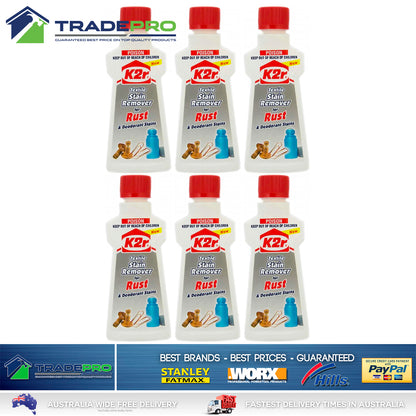 6x K2R Textile Stain Remover For Rust Deodorant Stain Clothes Fabric Carpet 50ml
