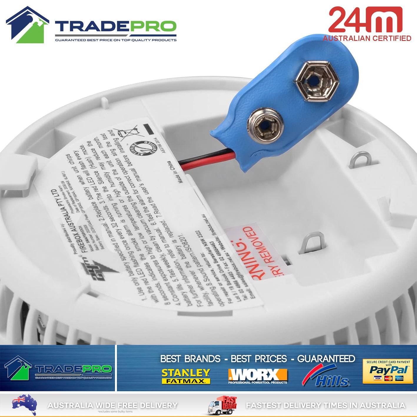 2x Smoke Alarm Fire Detector Chubb/Quell® Made Australian Standard Bonus 9V Batt