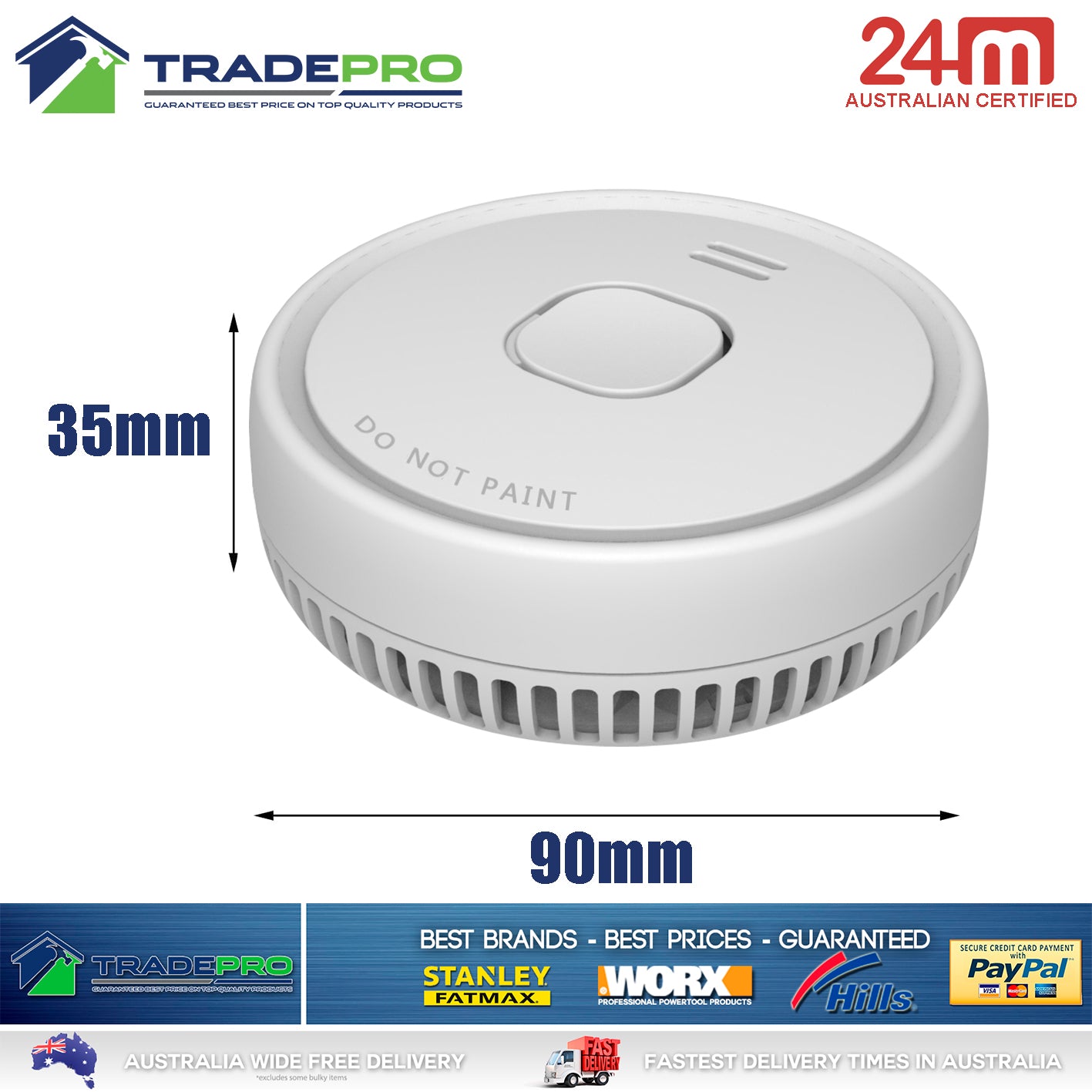 2x Smoke Alarm Fire Detector Chubb/Quell® Made Australian Standard Bonus 9V Batt