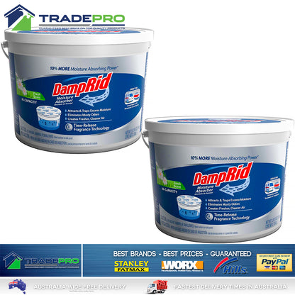 2x DampRid Moisture Absorber 1.34KG Hi-Capacity Damp Rid Mould Odour Kill PRO