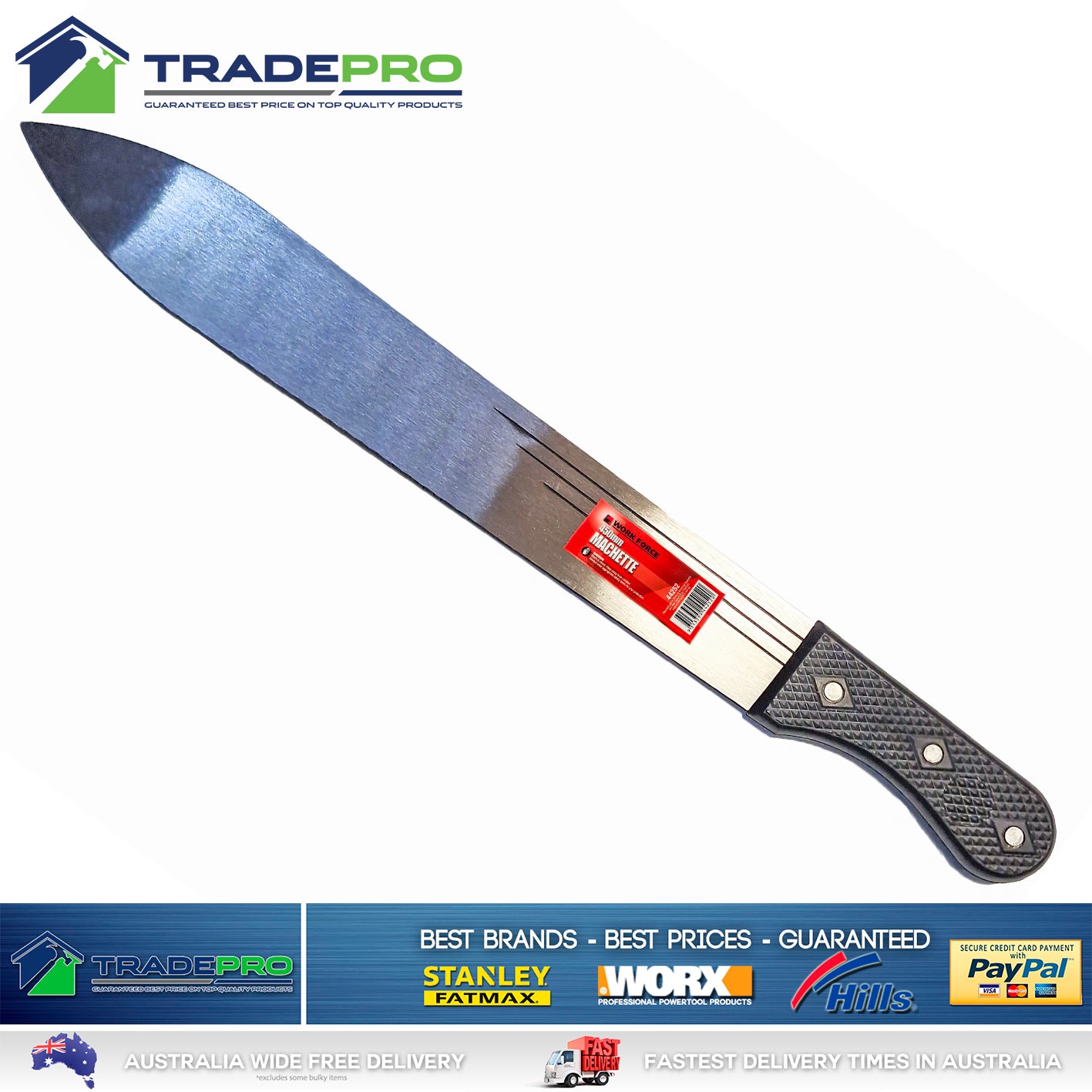 Machete Knife PRO Machette Hunting 45cm Sharpened Edge Blade & Handle Bush