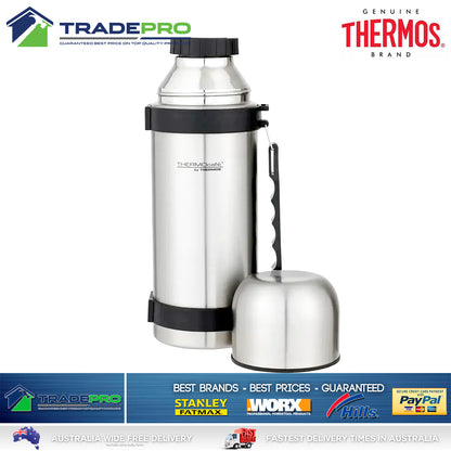 THERMOS® Flask Stainless Steel 1Ltr Vacuum Insulated Bottle Beverage Food 1L