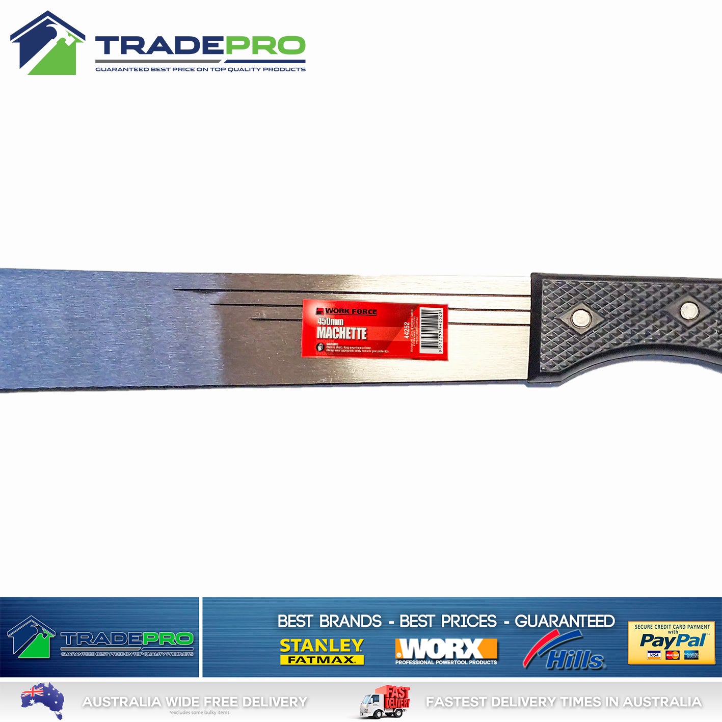 Machete Knife PRO Machette Hunting 45cm Sharpened Edge Blade & Handle Bush