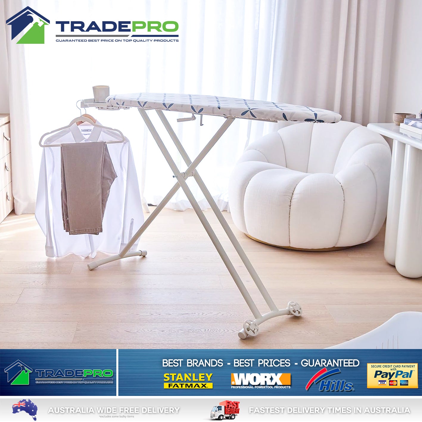 Hills® Ironing Board Premium Large with Sliding Caddy Professional 7546476