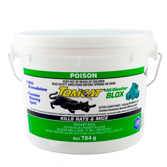 Tomcat Ultra All Weather Blox 784g PRO Rat Bait Mouse Trap Poison Rodent Killer