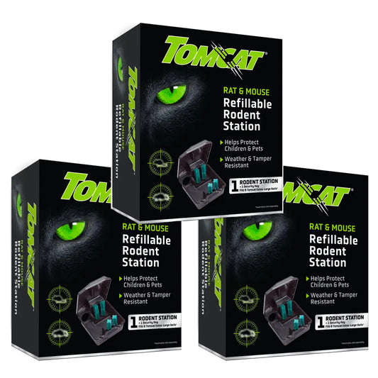 3x Tomcat Rat Bait Station Genuine Quality Lockable Tamper Weather Proof Trap