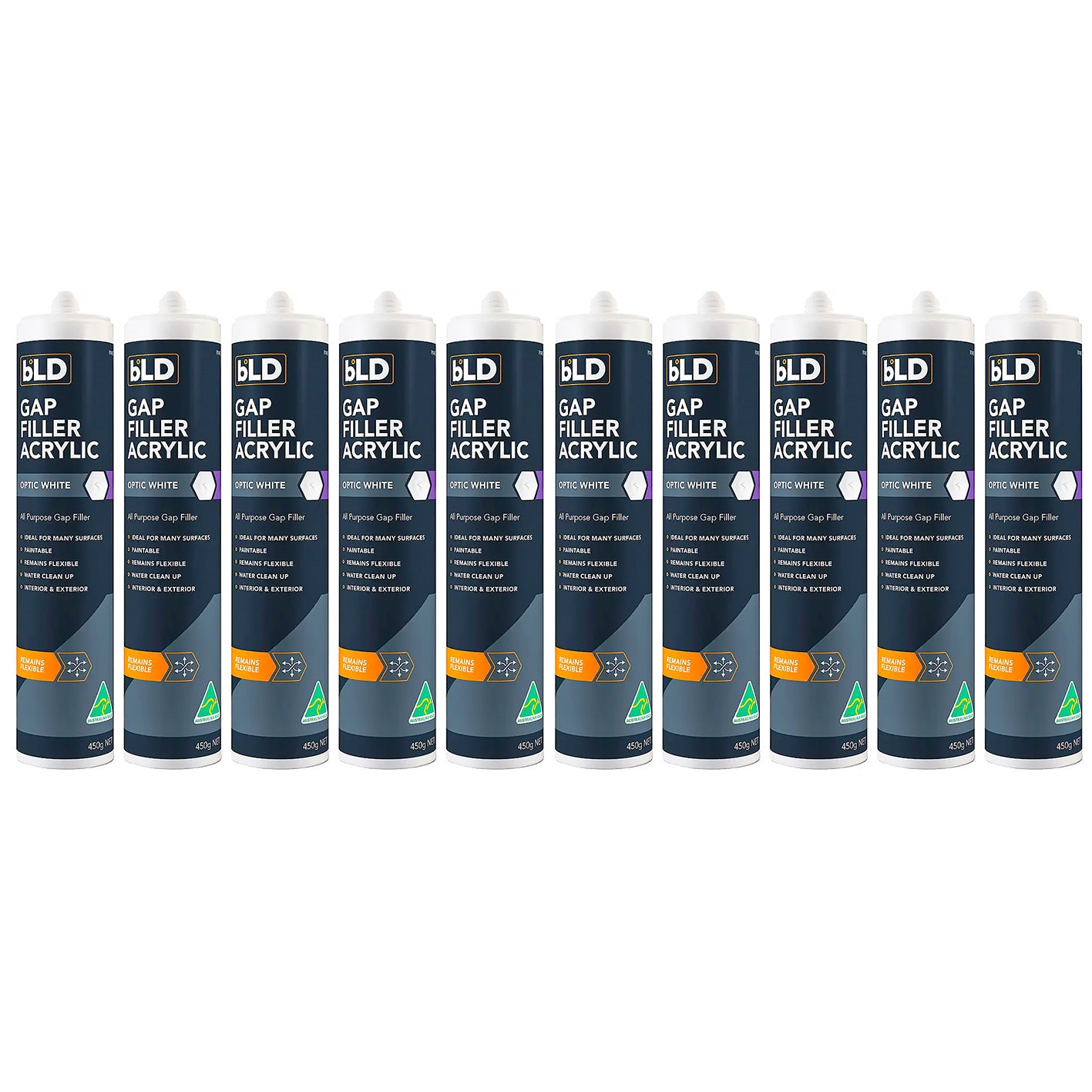 10x Gap Filler 450g White Cartridge No More Gaps Acrylic Sealant 10pc 7814858