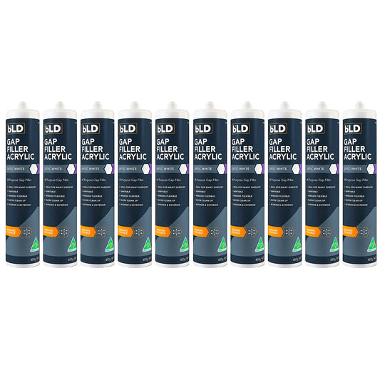 10x Gap Filler 450g White Cartridge No More Gaps Acrylic Sealant 10pc 7814858
