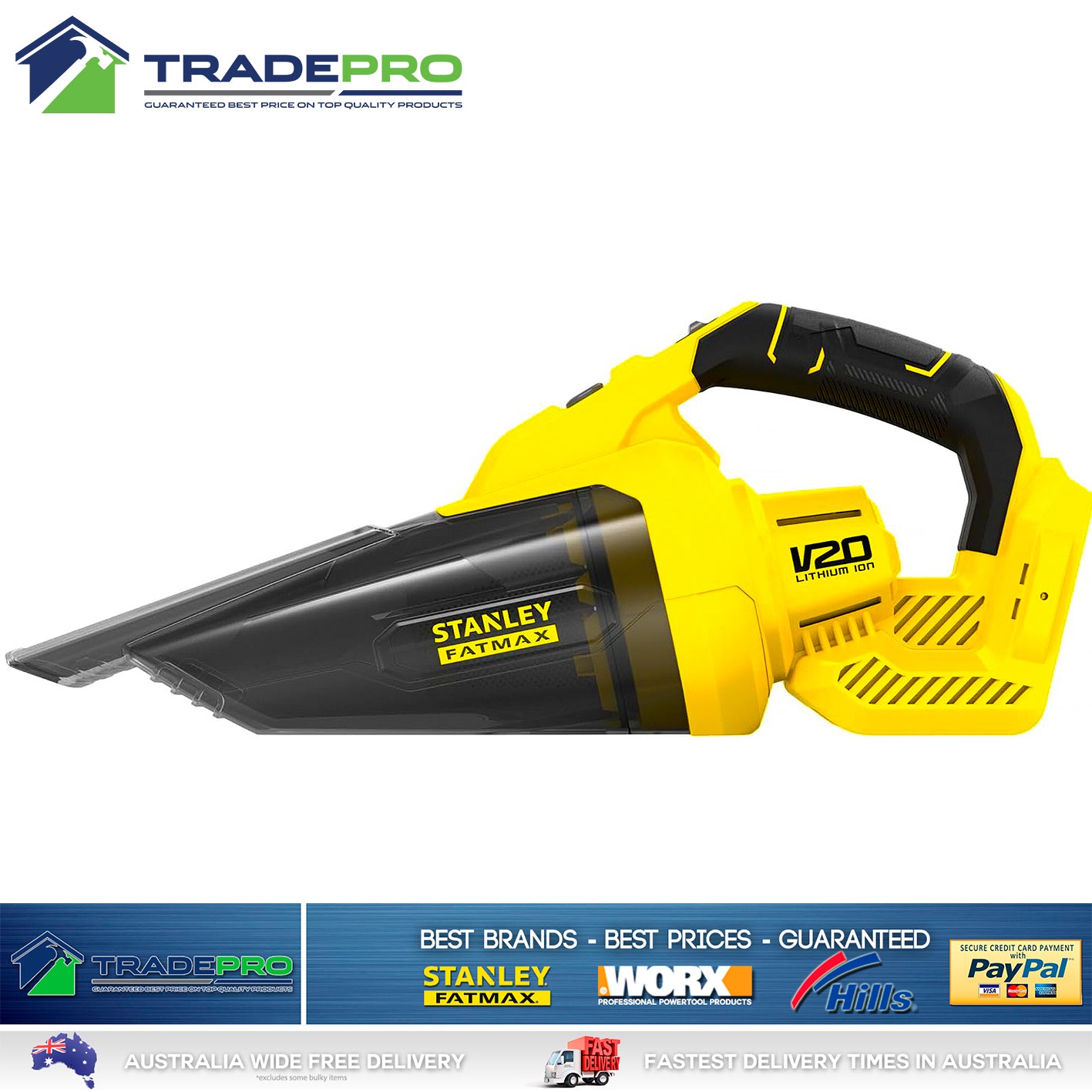 Stanley® Fatmax 18V V20 Vacuum Cleaner PRO Cordless Hand Work Shop Vac Skin
