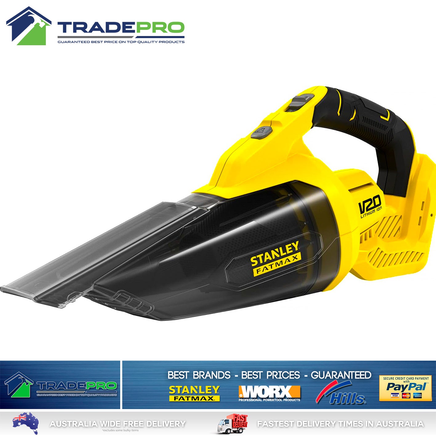 Stanley® Fatmax 18V V20 Vacuum Cleaner PRO Cordless Hand Work Shop Vac Skin