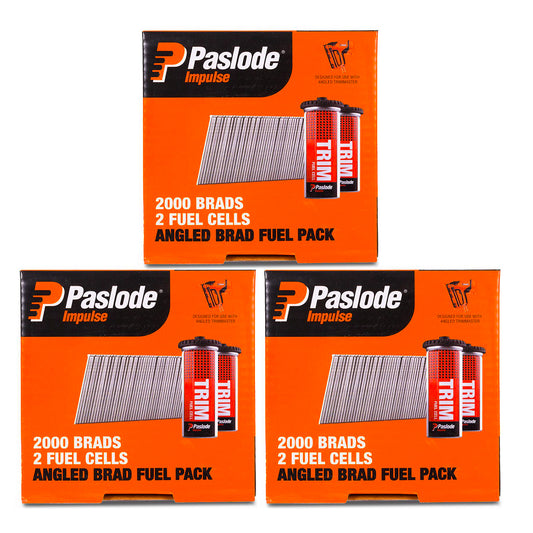 Paslode Genuine Impulse Trimmaster 50mm 2000 16 Gauge Zinc Angled Nails & 2x Gas