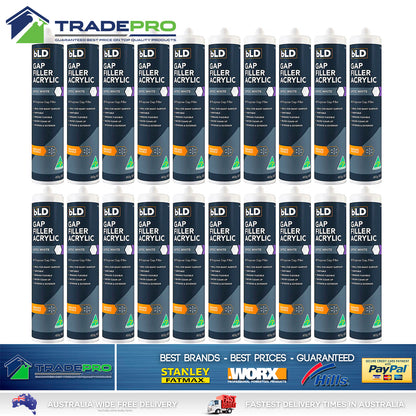 20x Gap Filler 450g White Cartridge No More Gaps Acrylic Sealant 20pc 7814858