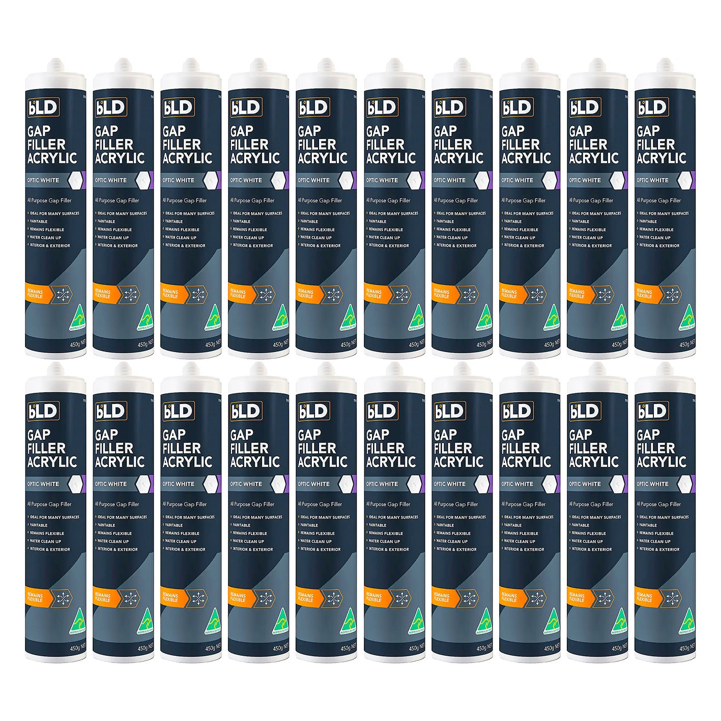 20x Gap Filler 450g White Cartridge No More Gaps Acrylic Sealant 20pc 7814858