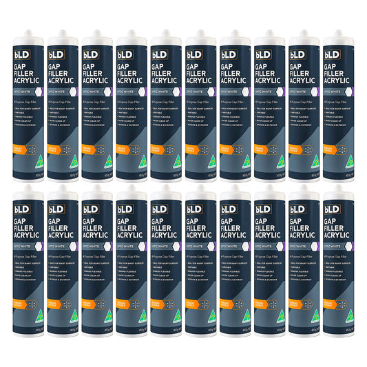 20x Gap Filler 450g White Cartridge No More Gaps Acrylic Sealant 20pc 7814858