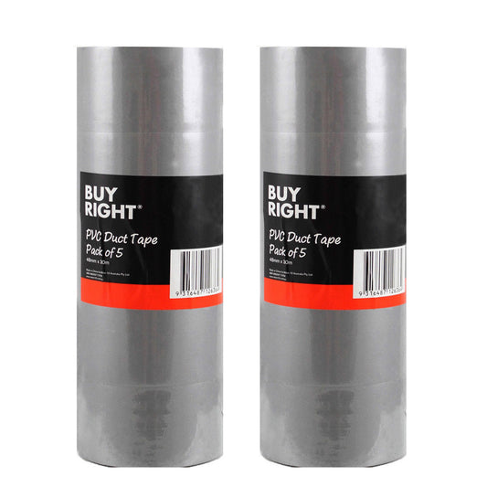 10x Roll PVC Duct Tape 48mm x 30m Silver Great Quality Sealing Duck 30mtr Rolls