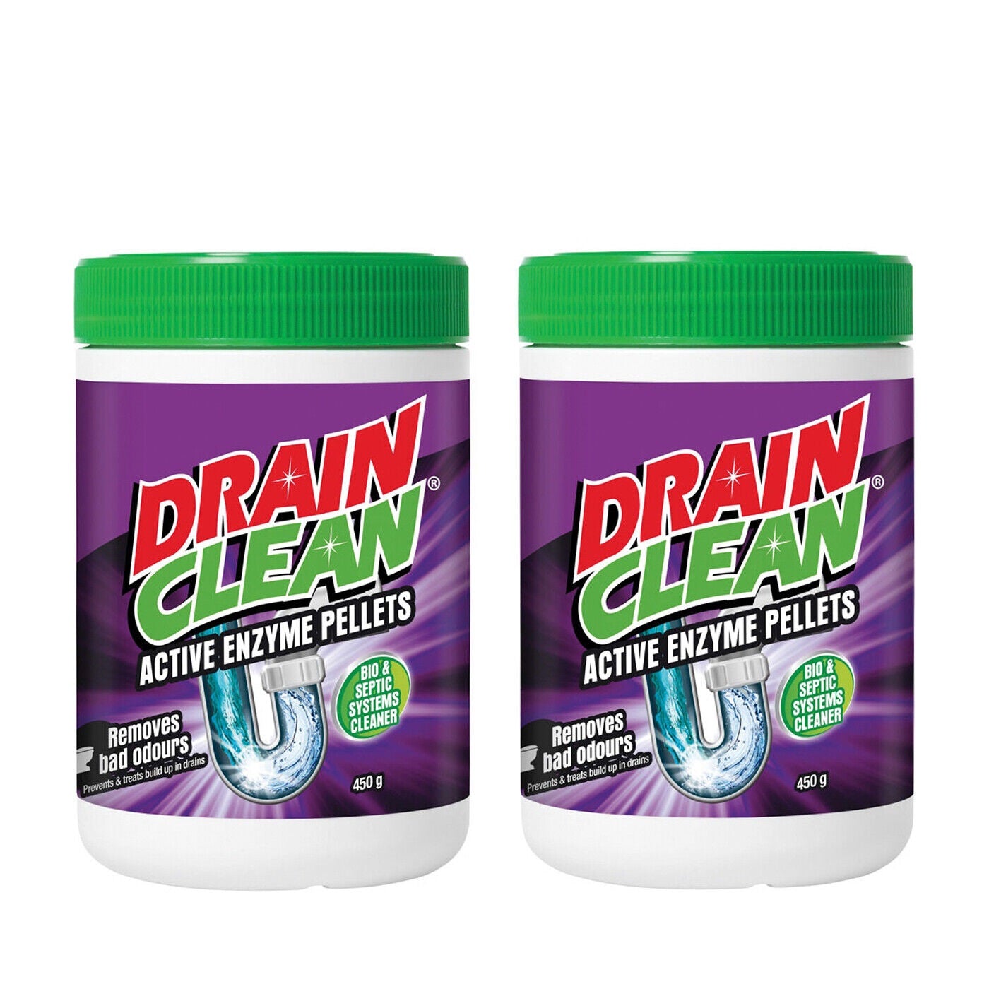 Drain Cleaner & Odour Eliminator Heavy Duty Actizyme Enzyme 900g 2x450g tubs
