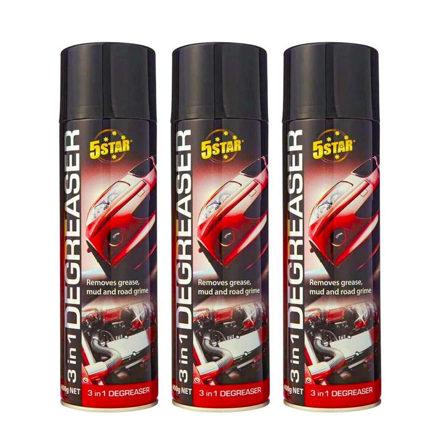 3x Degreaser Spray 400g Grease Engine Mechanical Oil Concrete Cleaner ...
