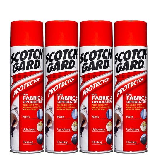 4x 3M Scotchgard Fabric Upholstery Protector Spray 350G Can Scotch Guard Repel