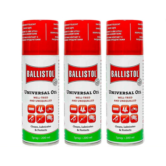 3x Ballistol Lubricant 200ml 155g Cleaning Oil Aerosol Gun Firearm Spray Protect