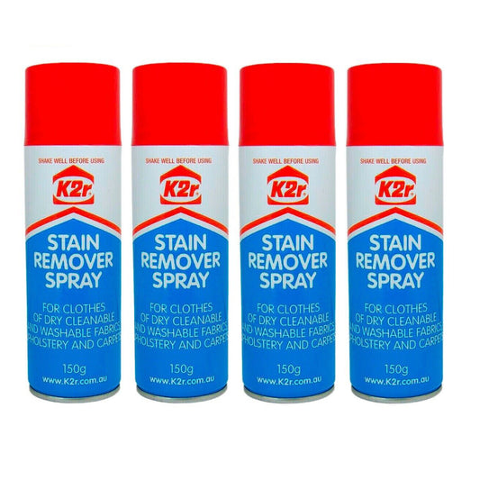K2R Stain Remover Spray H/Duty Clothes Fabrics Upholstery & Carpets 150g Can
