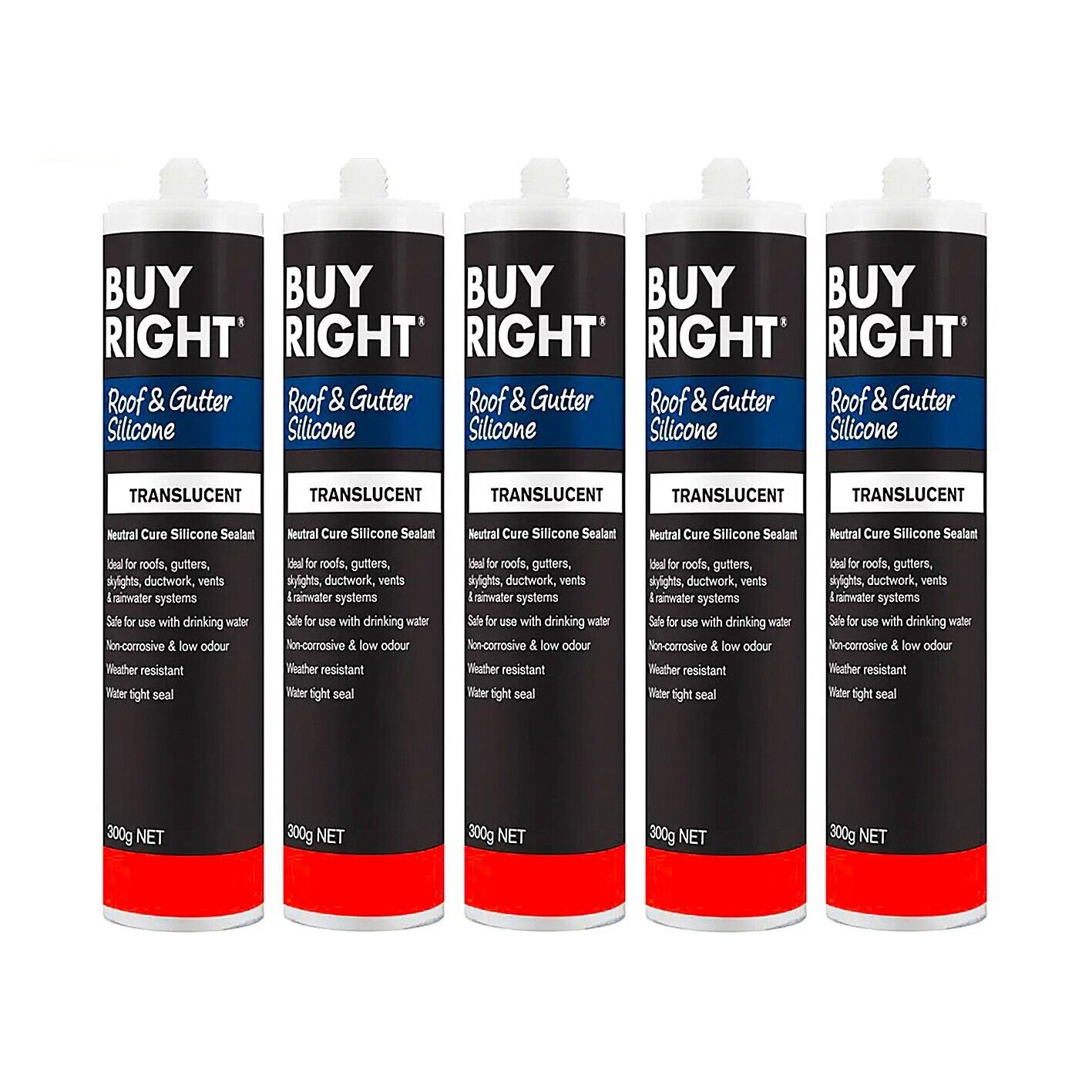 5x Roof & Gutter 300g Seal Silicone Transparent Clear Sealant Sealer PRO