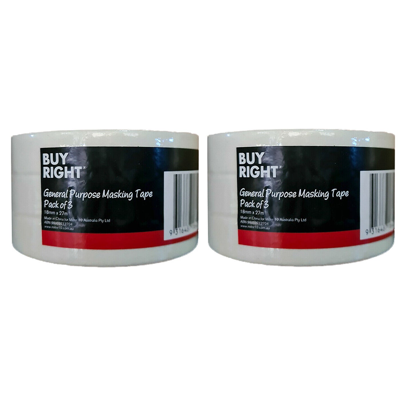 6x Masking Tape BuyRight Premium 18mm x 27m Bulk Painting Paint Edging Sticky