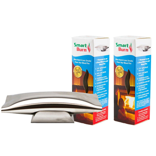 2x Smartburn Chimney Flue Fire Glass Cleaner Genuine Smart Burn Fireplace Clean