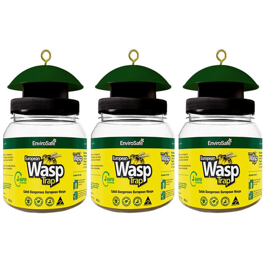 3x Wasp Trap EnviroSafe ® Ultimate with Bait Safe & Easy European Wasps Kill