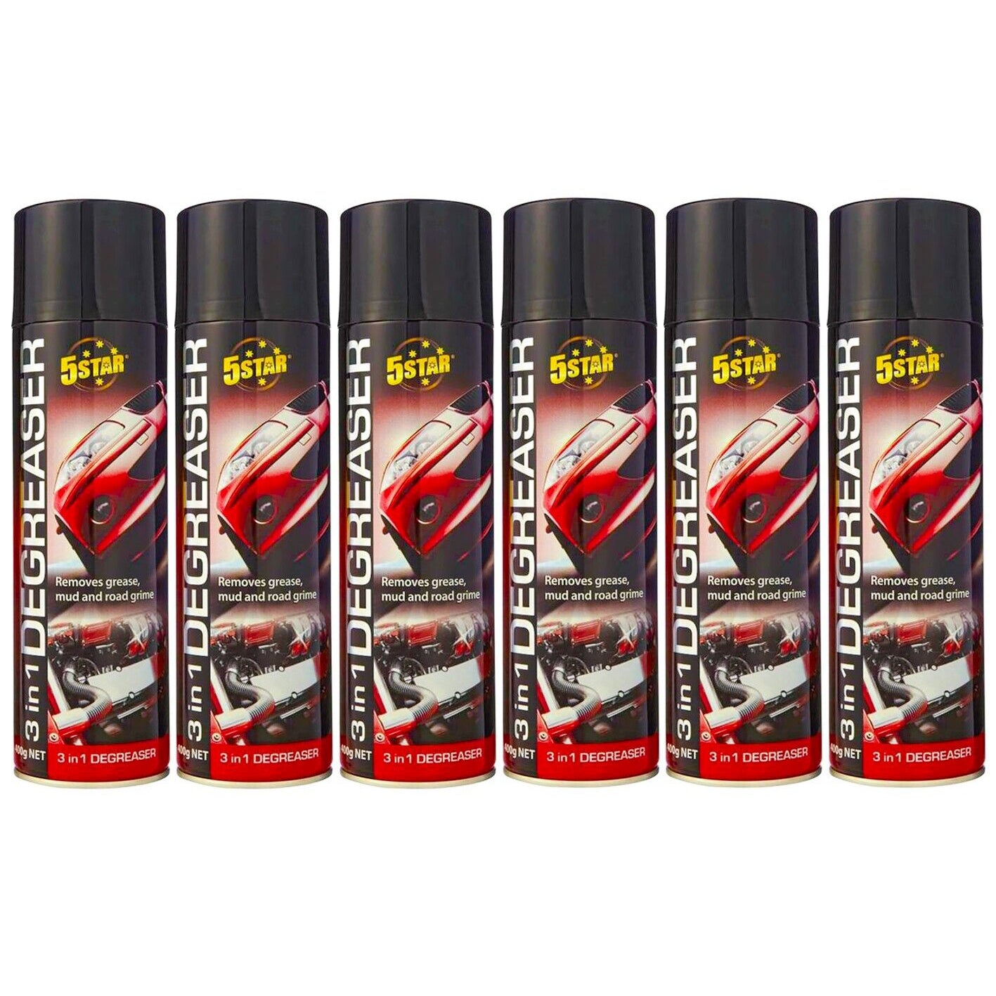 6x Degreaser Spray 400g Grease Engine Mechanical Oil Concrete Cleaner ...