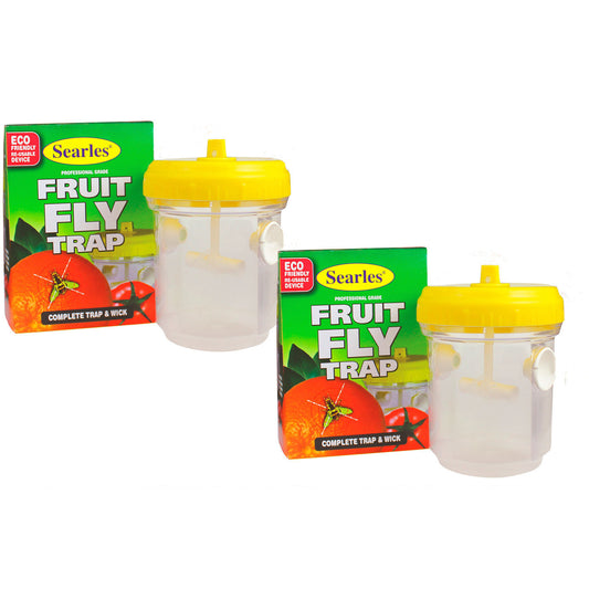 2x Fruit Fly Trap Searles® Ultimate with Wick Professional FruitFly Wasp Catcher
