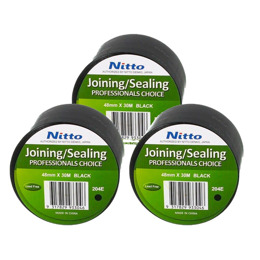 3x Nitto PRO Black Duct Tape 48mm x 30m NIT204EBK Race Sealing Joining Roll