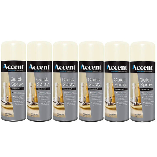 6x Spray Paint Can 310g Undercoat Wood Ceramics Plastic Quick Dry Int&Ext PRO