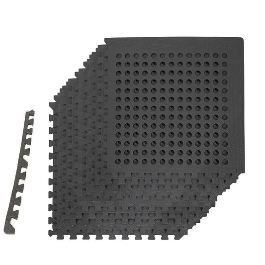 12PC Floor Mat Tiles EVA H/Duty Rubber Foam Interlocking Anti Shock Absorb Gym