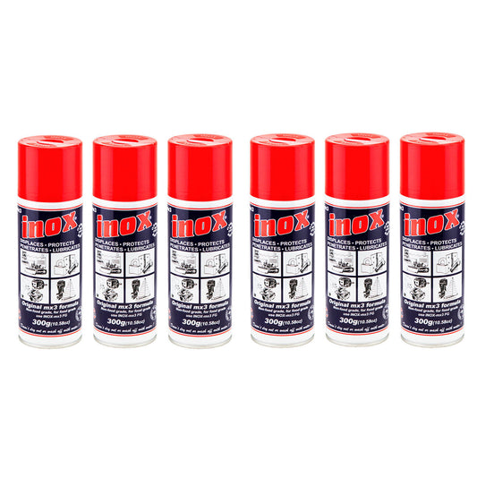 Genuine Inox MX3 Lubricant 6x 300gm Spray Protect Heavy Duty Marine Auto Aerosol