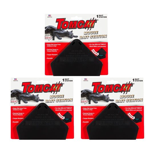 3x Tomcat Mouse Bait Station Poison Killer Trap Plastic Safe Children Lockable