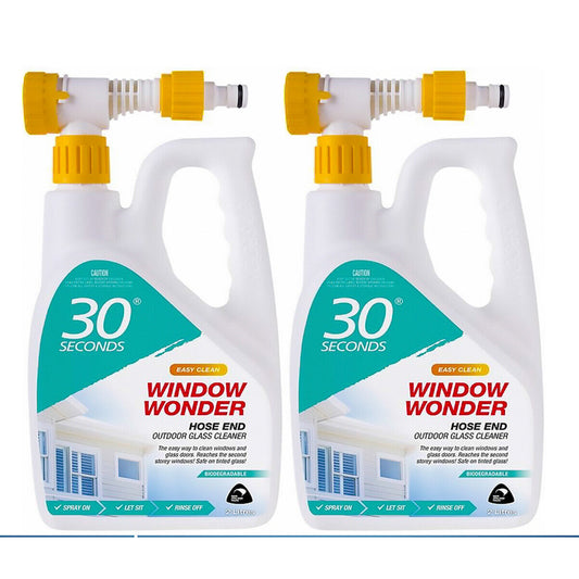 2x Glass Cleaner 2L 30 Seconds Hose On Window Wonder Clean Outdoor Click Spray 4