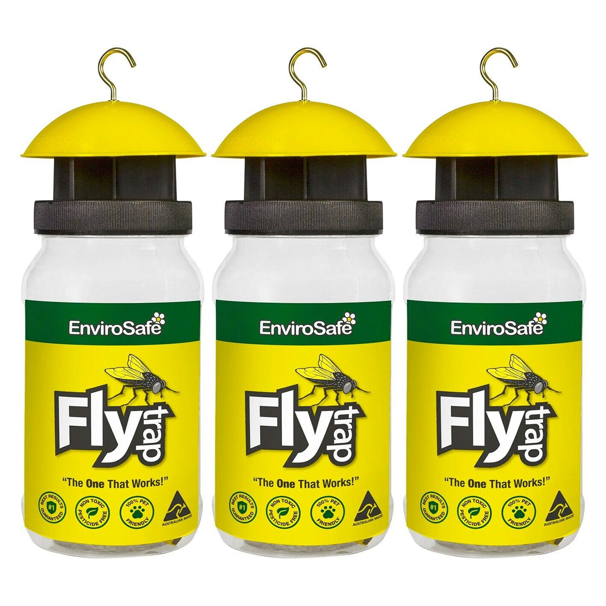 Fly Remover 3x Fly Trap Genuine EnviroSafe® Ultimate with Bait Blow Horse House Ca ...