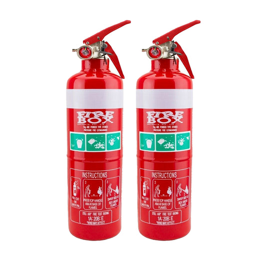 2x Fire Extinguishers 1kg ABE Dry Powder 1kg & Bracket Car Boat Home Aust Cert